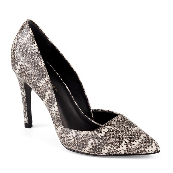 Trina Turk Black and White Snakeskin Pumps - Picture 2 of 7
